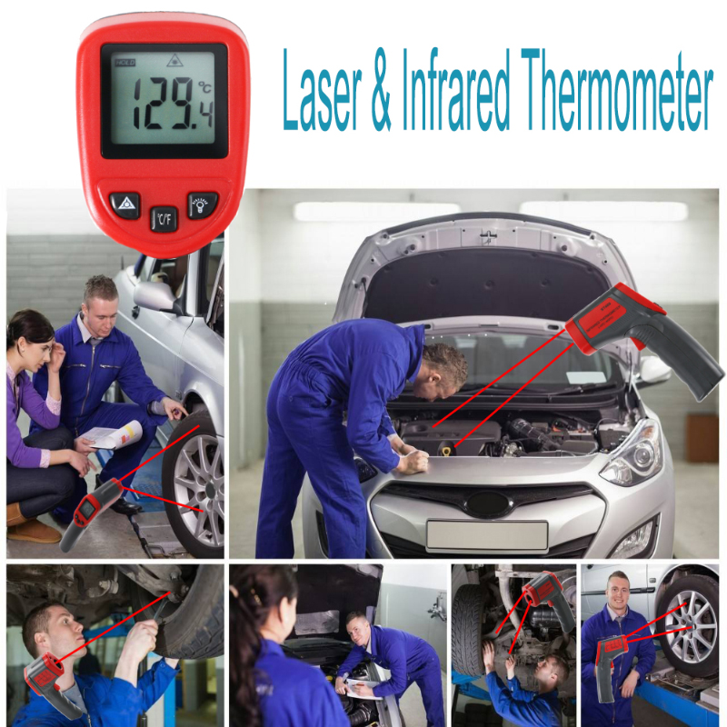 Лазерный ЖК-цифровой ИК инфракрасный термометр Метр Gun Point Рабочая температура 0-50 градусов Промышленный контактный термометр