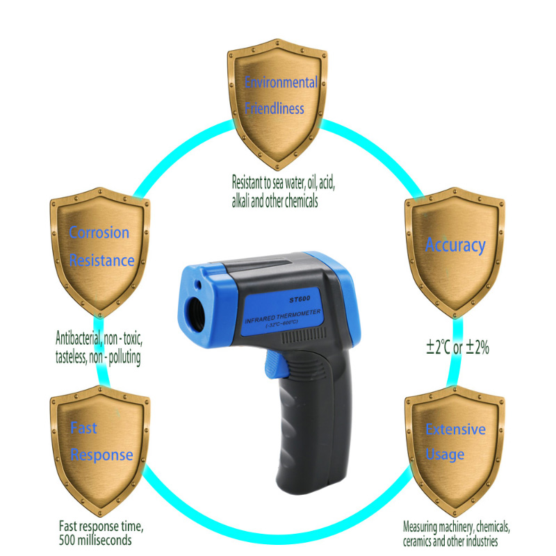 Высокоточный калибровочный контакт Цифровой лазерный инфракрасный термометр Пистолет Гарантия 1 год